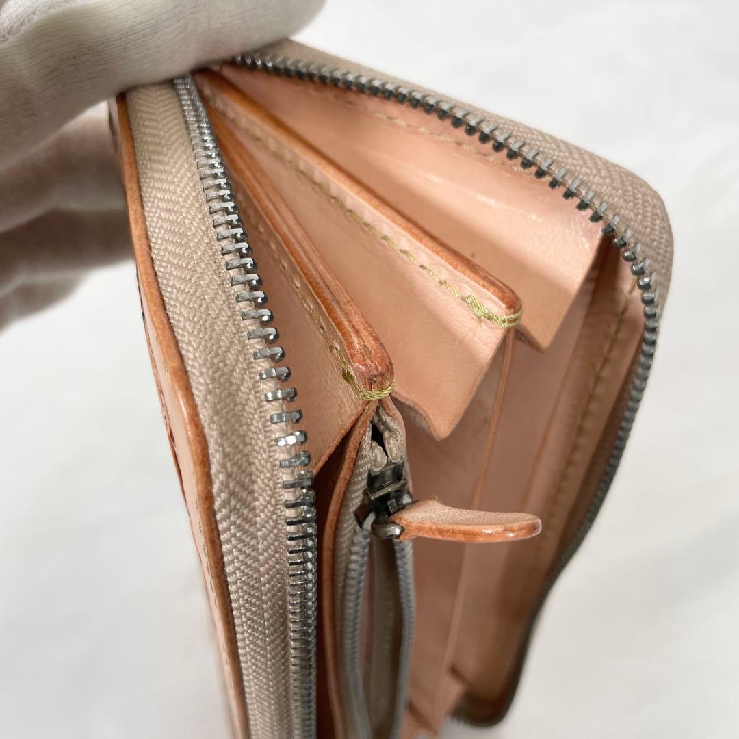 【新品】財布 長財布 レザー 本革 ラウンドファスナー ナチュラル カービング