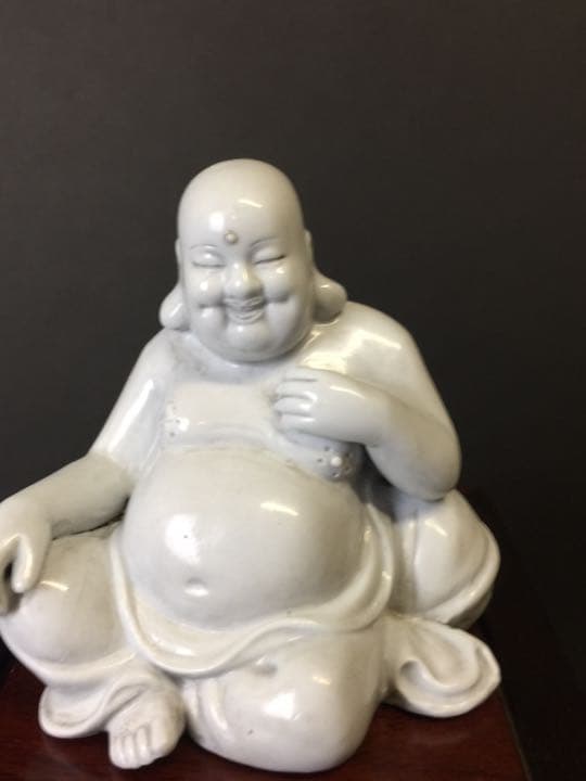 彌勒佛 陶瓷 德化窯 時代物 中國古玩 古美術 何朝宗印在銘