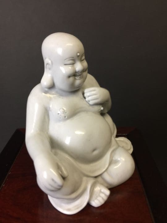 彌勒佛 陶瓷 德化窯 時代物 中國古玩 古美術 何朝宗印在銘