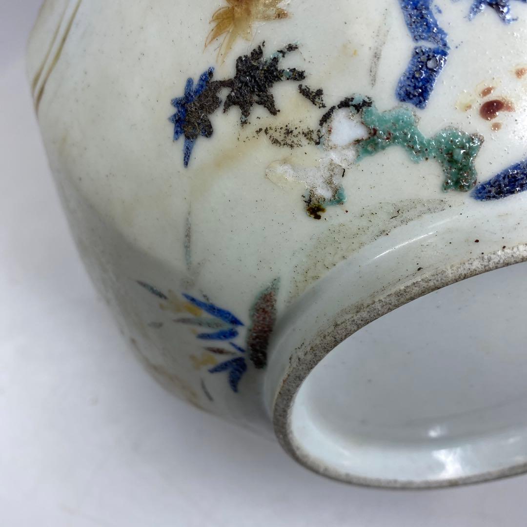 専用　江戸中期　柿右衛門八角鉢　幅約21.5㎝　東Y7-0312③タカチ