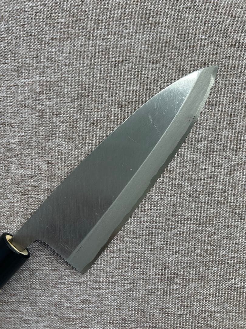 出刃 包丁 165mm 安来鋼青紙２号 朴丸柄 ①