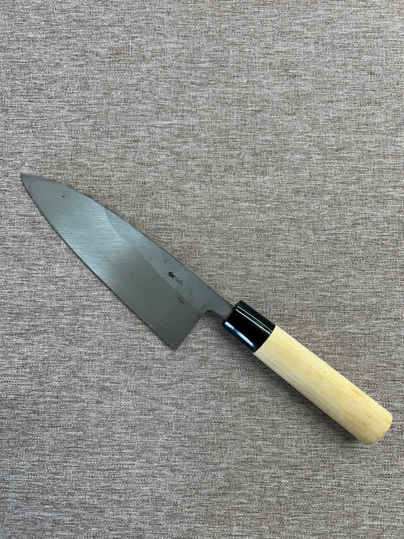 出刃 包丁 165mm 安来鋼青紙２号 朴丸柄 ①