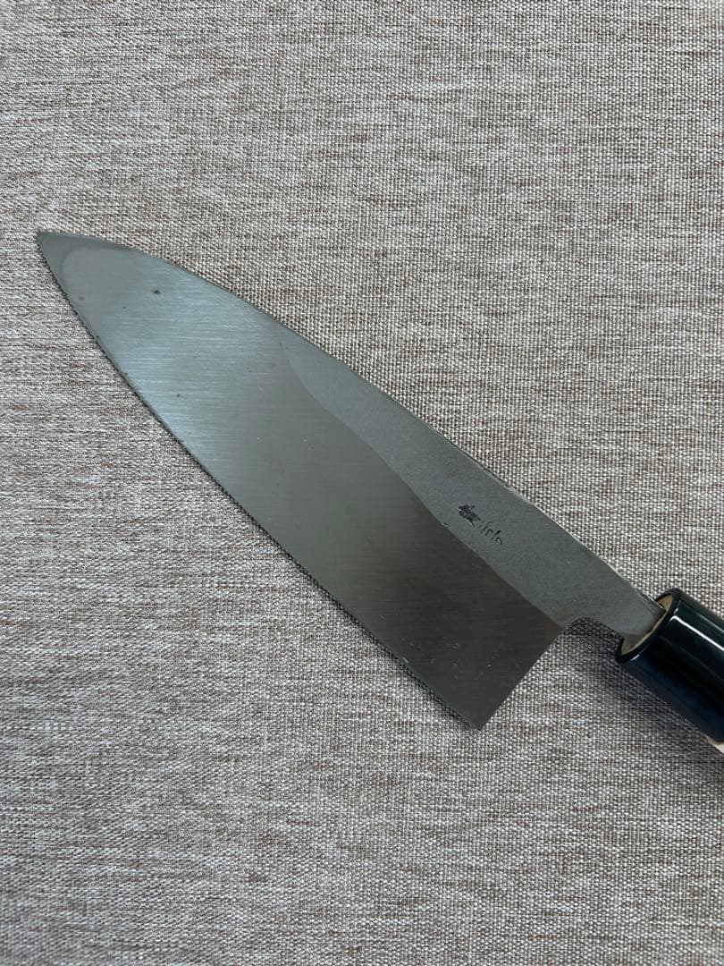 出刃 包丁 165mm 安来鋼青紙２号 朴丸柄 ①