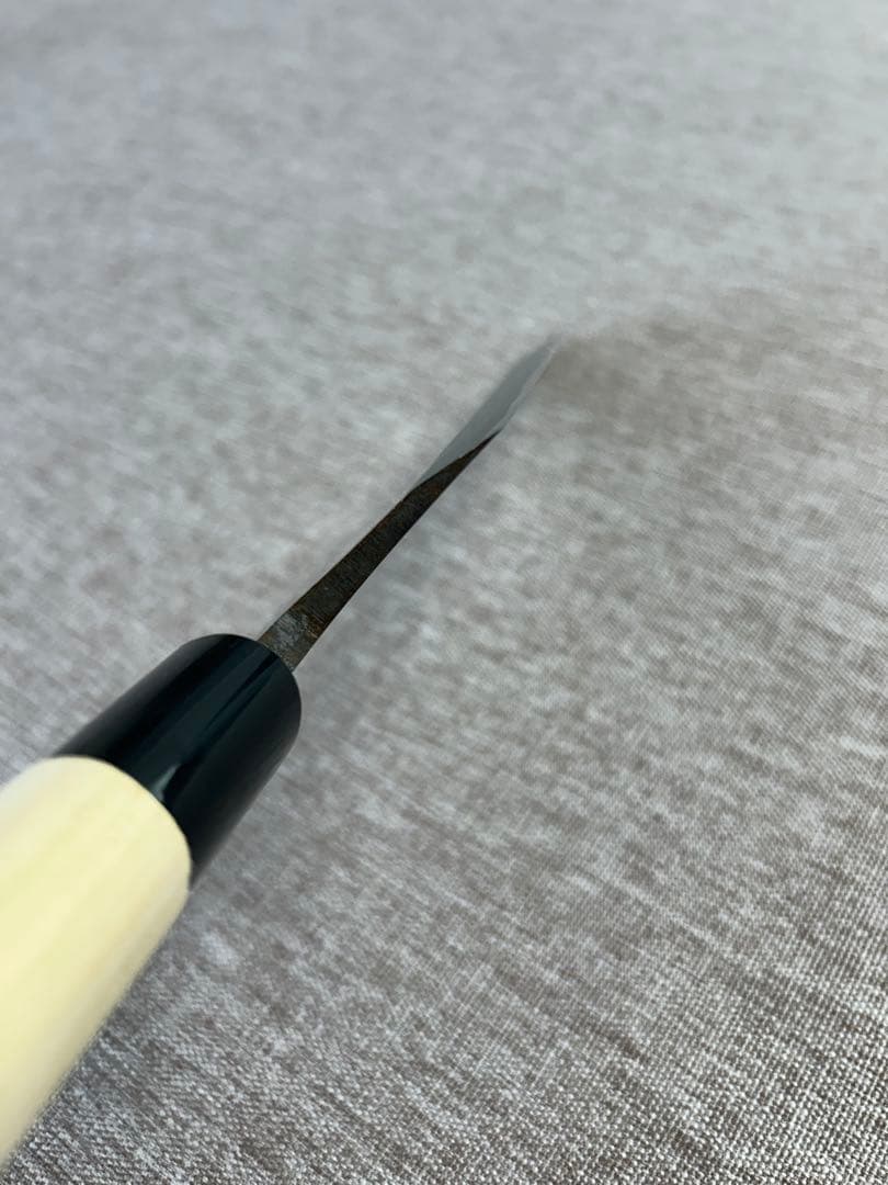 出刃 包丁 165mm 安来鋼青紙２号 朴丸柄 ①