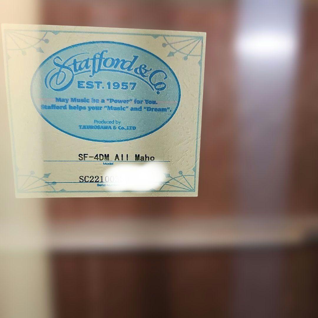 Stafford.SF-4DMオールマホ。トップ単板エレアコ。ソフトケース付き
