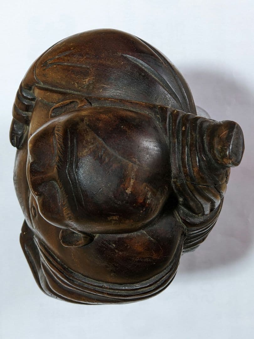 ♦中国古玩 古美術 布袋像 竹根 竹製 晩清 置物アンティーク骨董品コレクション