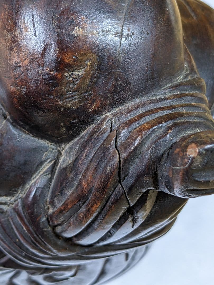 ♦中国古玩 古美術 布袋像 竹根 竹製 晩清 置物アンティーク骨董品コレクション