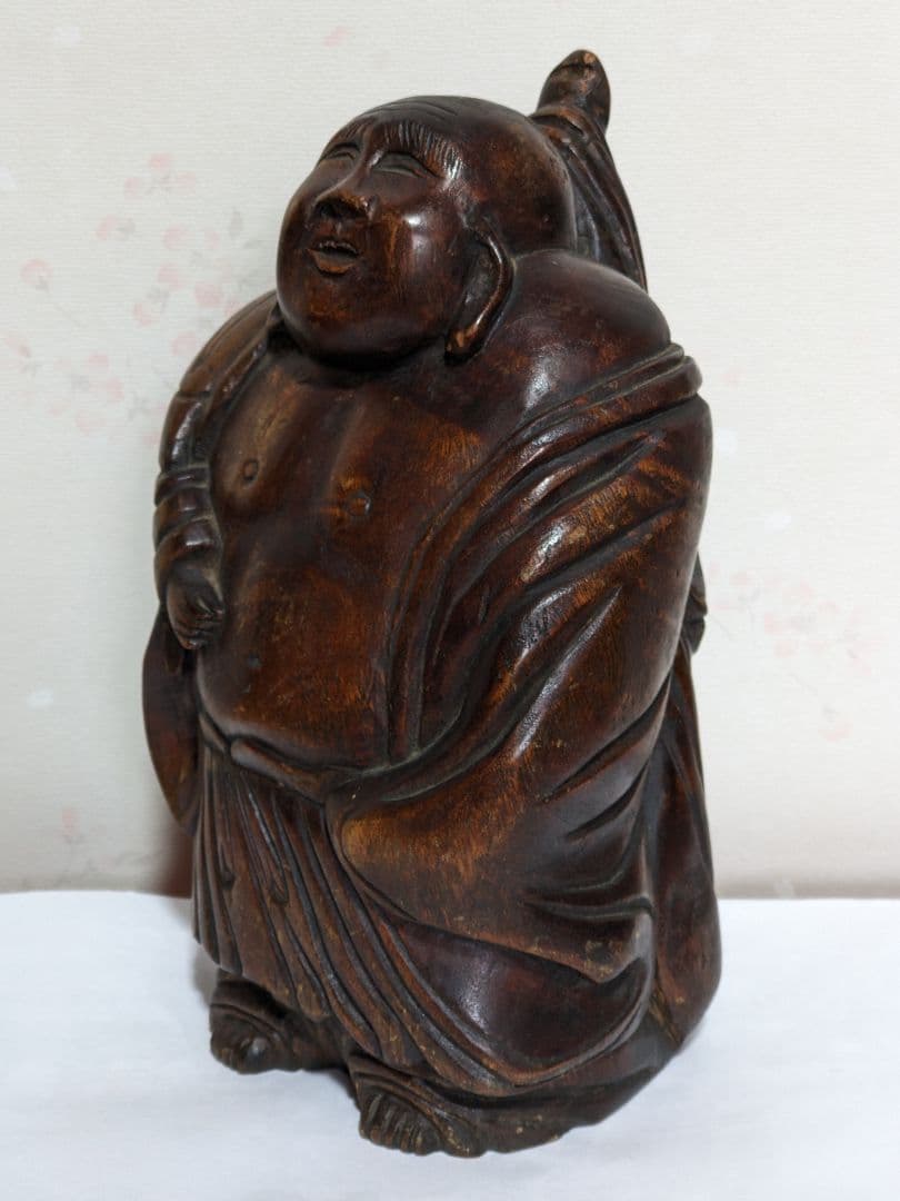 ♦中国古玩 古美術 布袋像 竹根 竹製 晩清 置物アンティーク骨董品コレクション