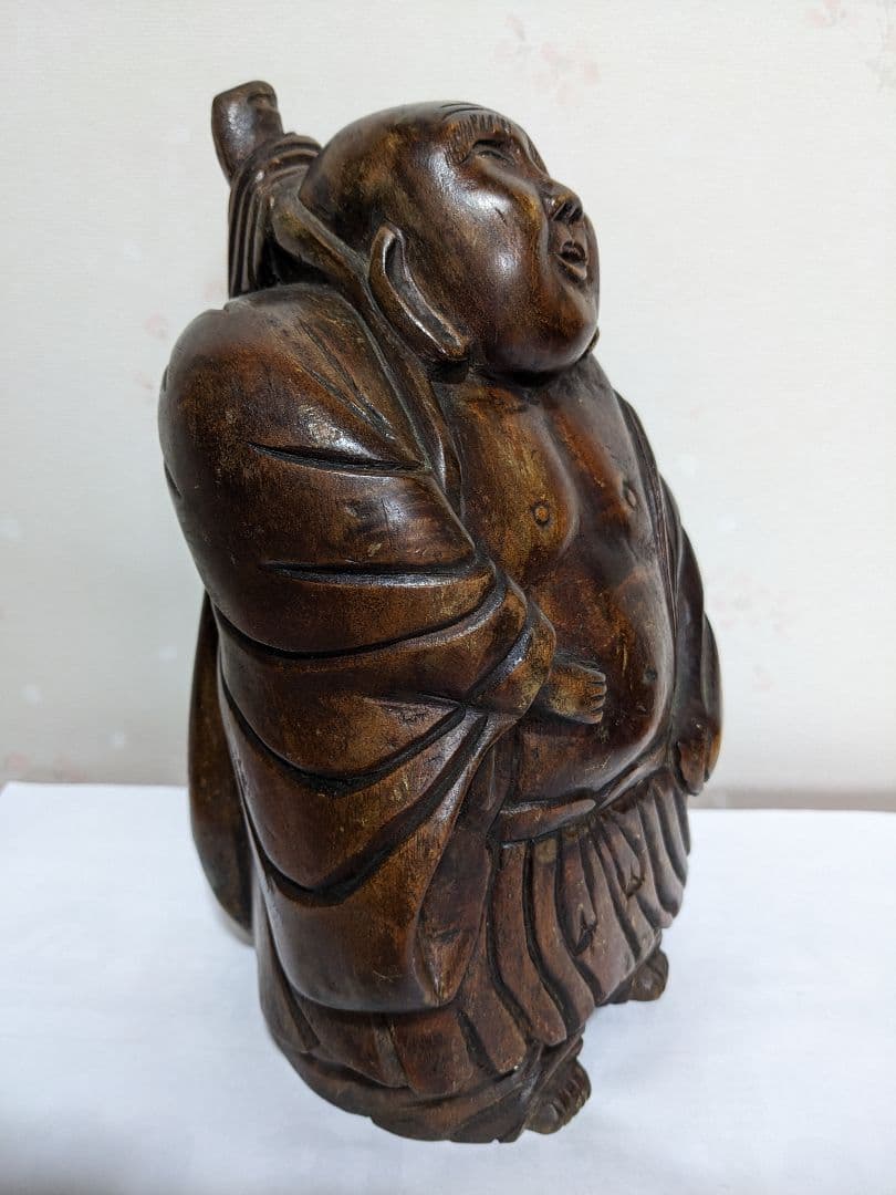 ♦中国古玩 古美術 布袋像 竹根 竹製 晩清 置物アンティーク骨董品コレクション