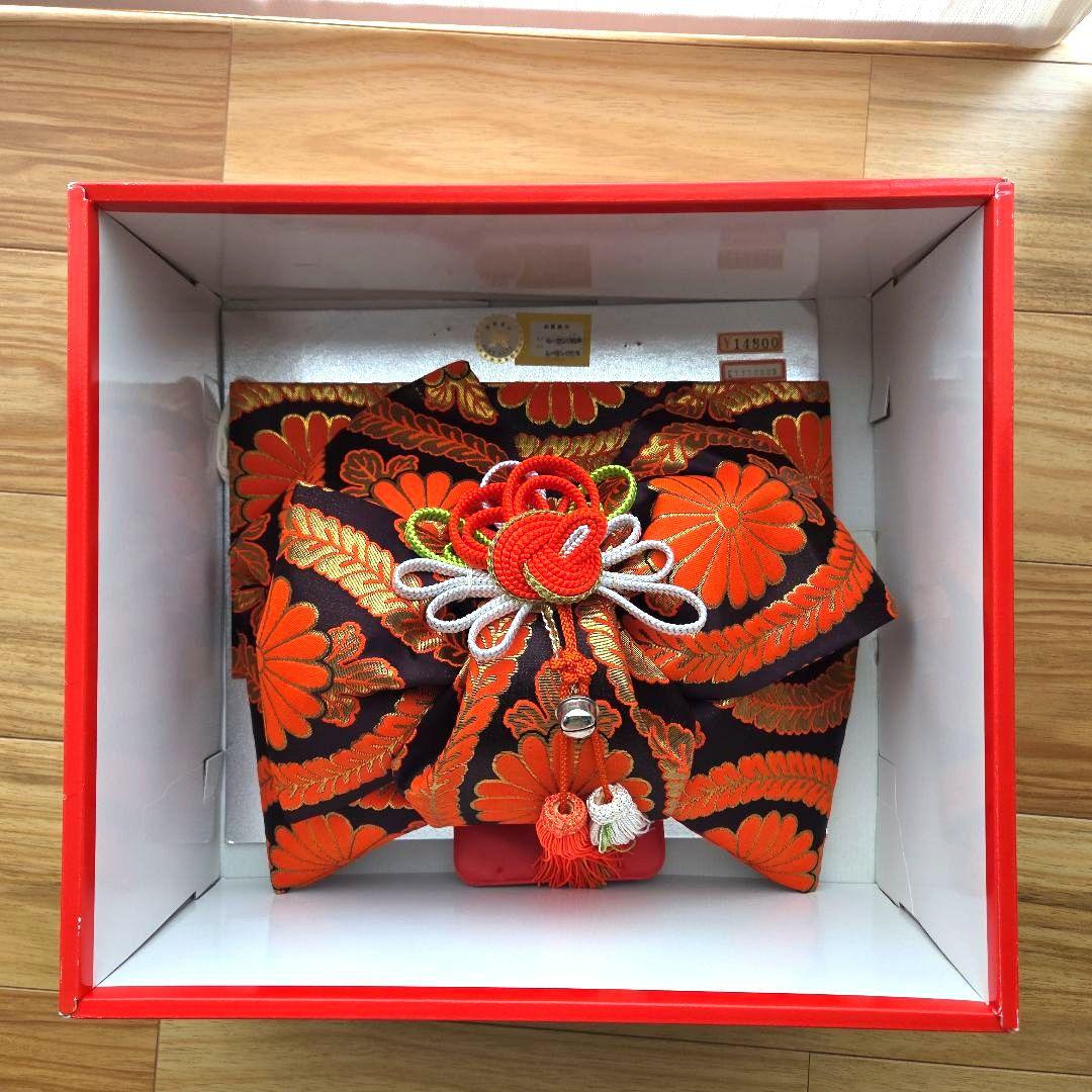 七五三用 正絹　花柄黒着物フルセット　着物　襦袢　帯　帯揚げ帯締め　バッグ　草履