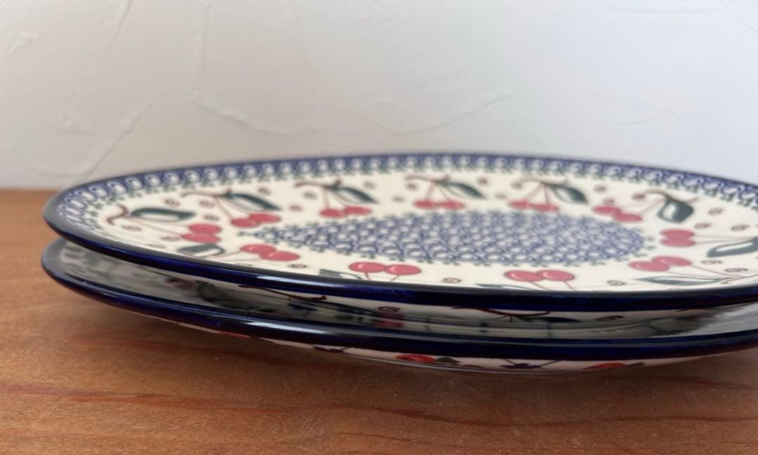 ポーリッシュポタリー　ミレナ　たまご型プレート　2枚