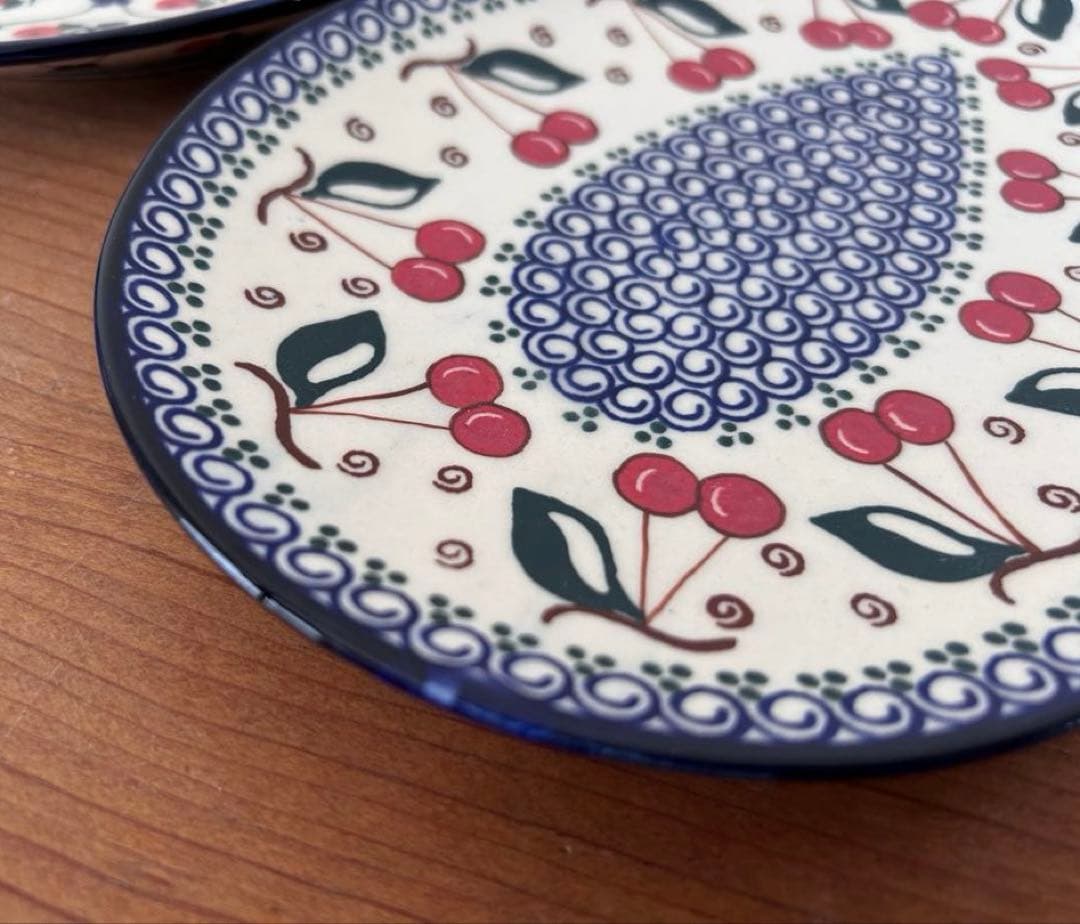 ポーリッシュポタリー　ミレナ　たまご型プレート　2枚