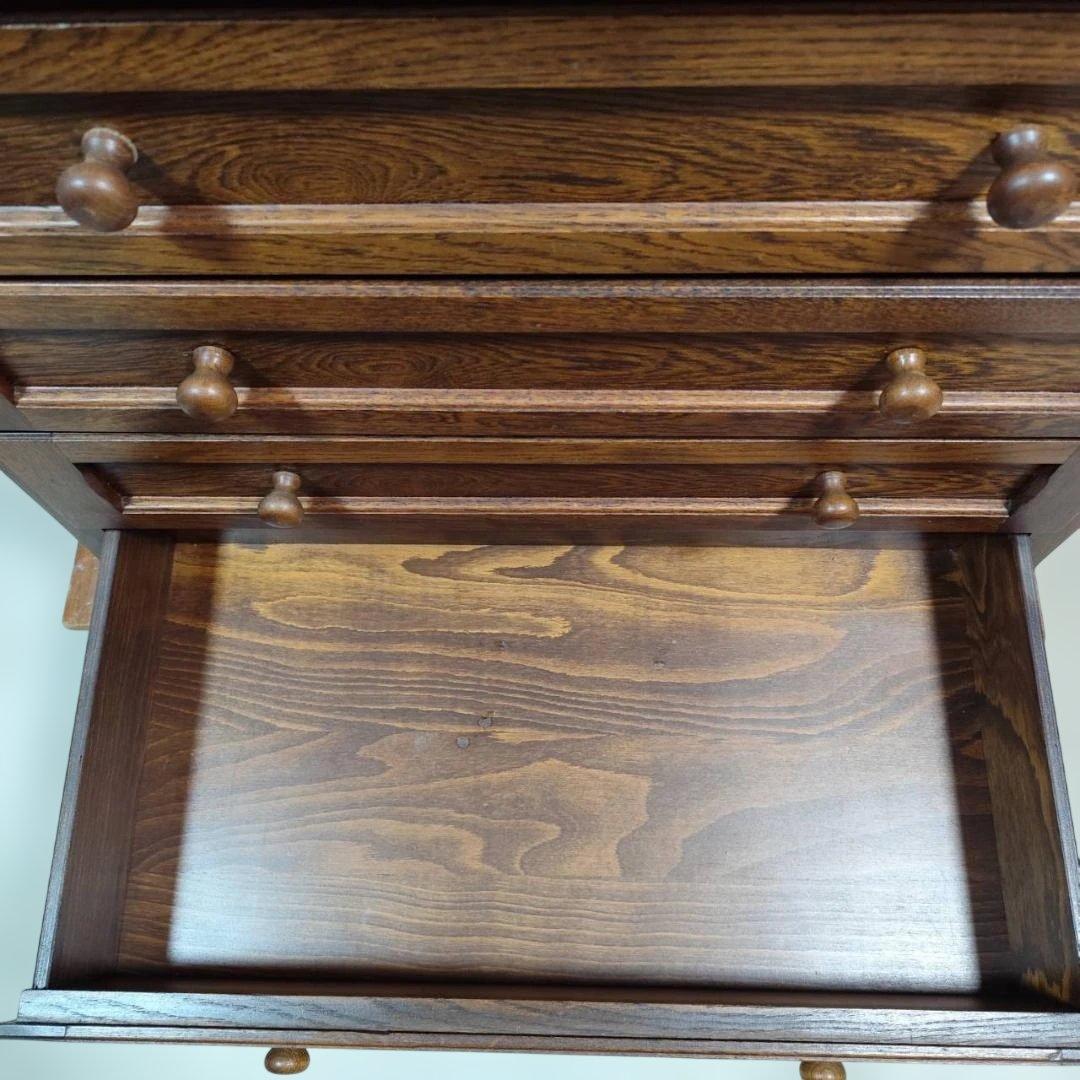 雰囲気抜群 アンティーク調 木製 4段チェスト 整理タンス カントリー