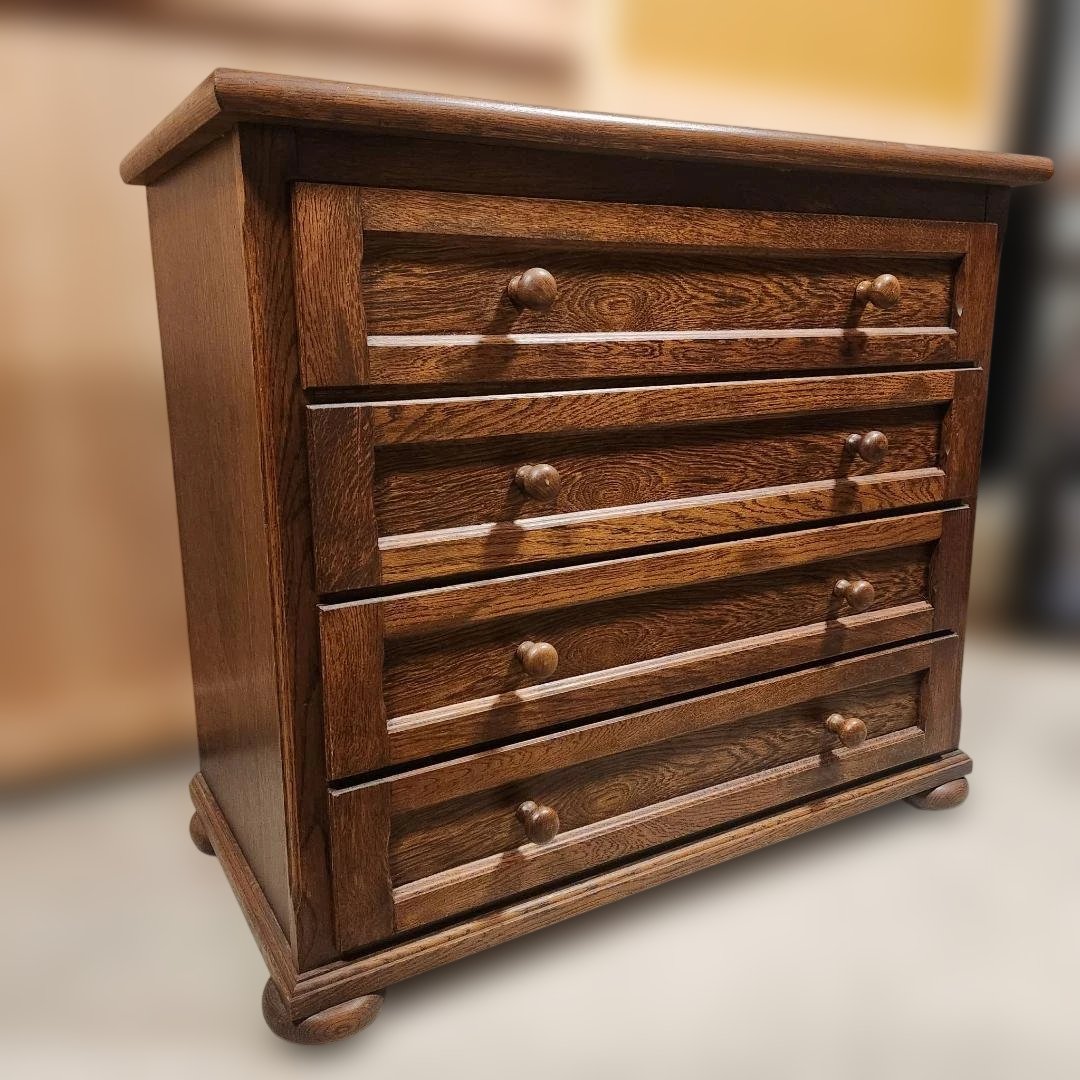 雰囲気抜群 アンティーク調 木製 4段チェスト 整理タンス カントリー