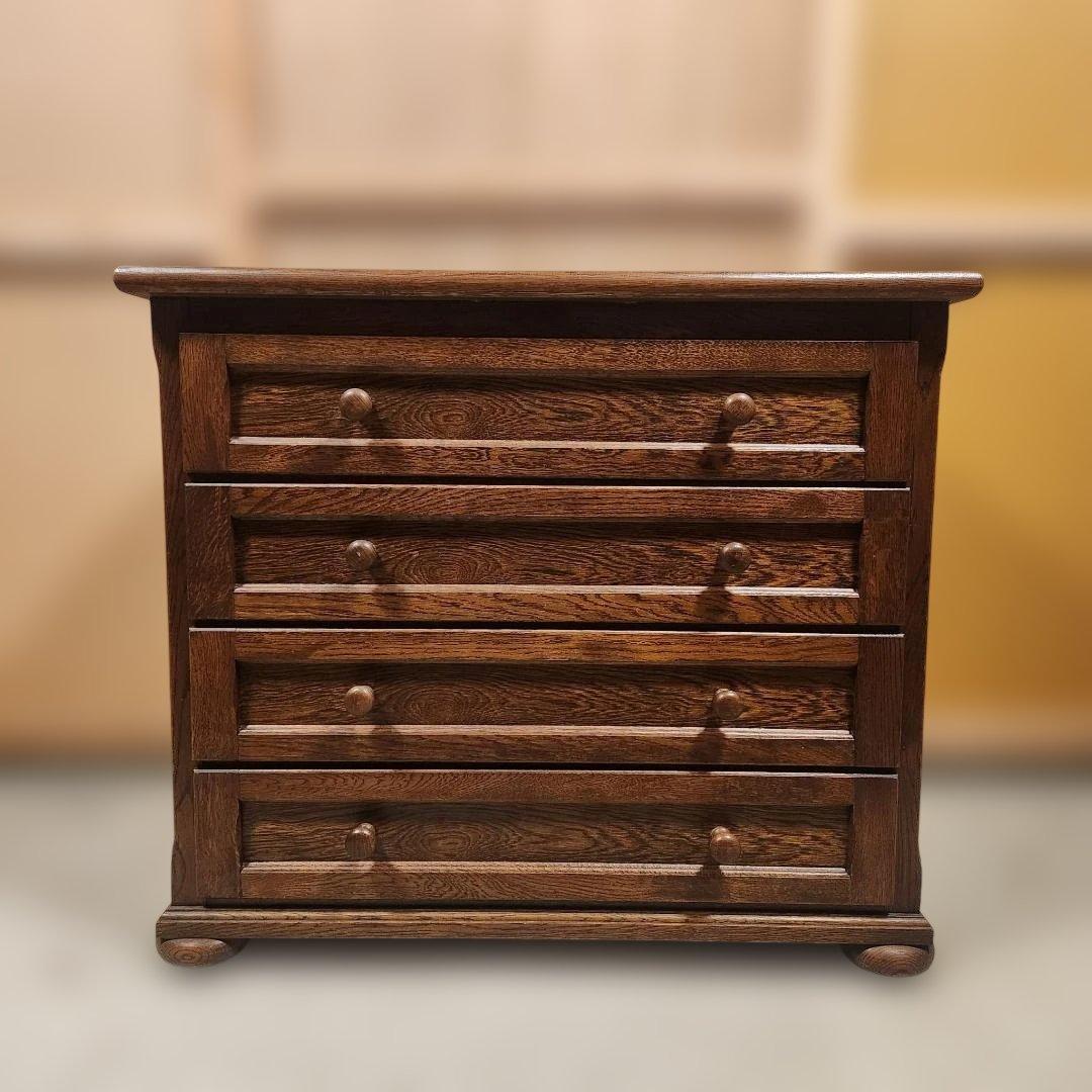 雰囲気抜群 アンティーク調 木製 4段チェスト 整理タンス カントリー