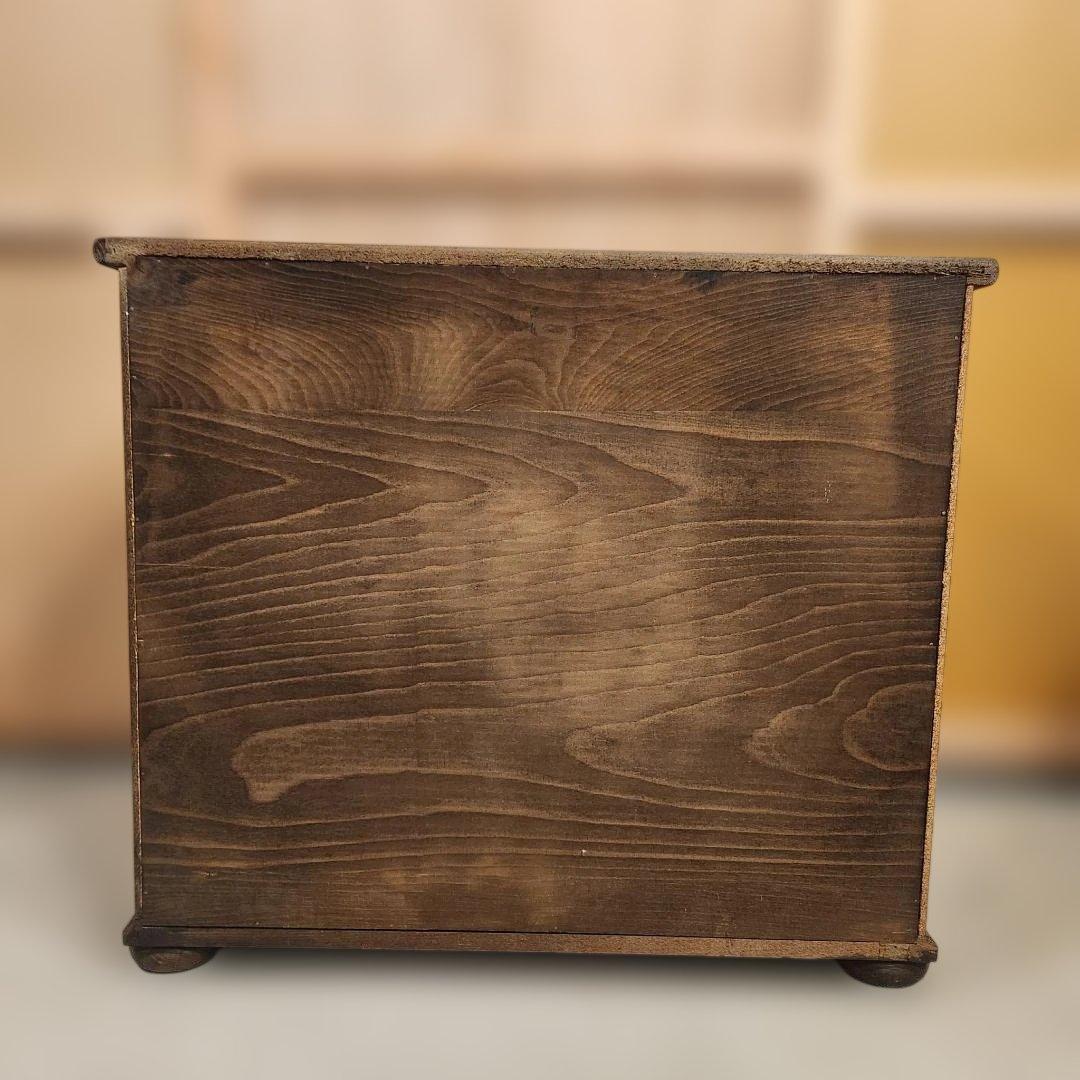 雰囲気抜群 アンティーク調 木製 4段チェスト 整理タンス カントリー