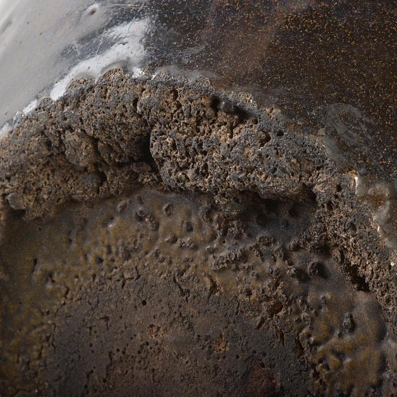 朝鮮美術　李朝　高麗黒釉　壷　C　R7089B