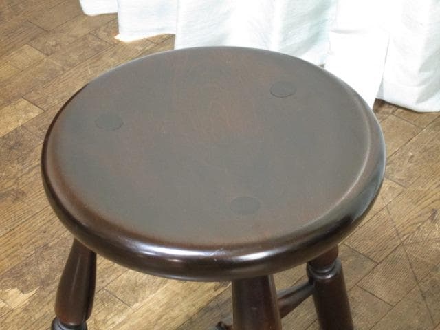 松本民芸家具 ミズメザクラ 無垢材 三脚スツール a/丸椅子/丸イス/チェア