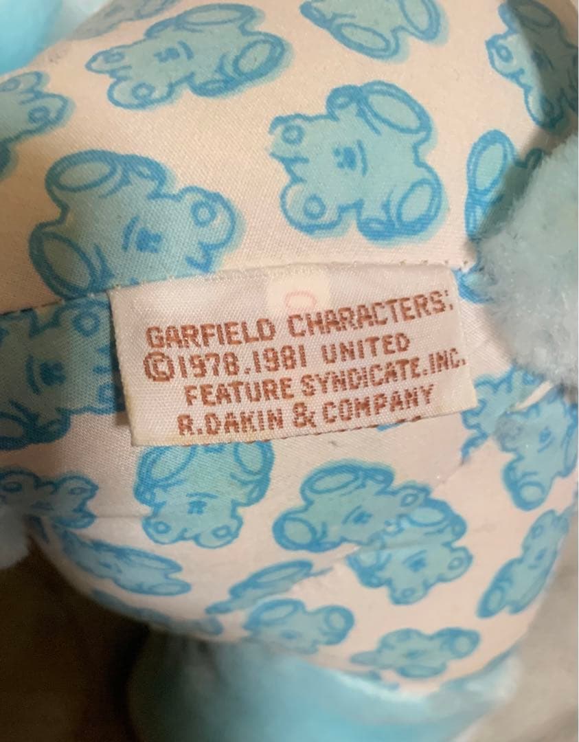 【超希少】昭和レトロ　青い ガーフィールド　ぬいぐるみ　タグ付き　DAKIN製