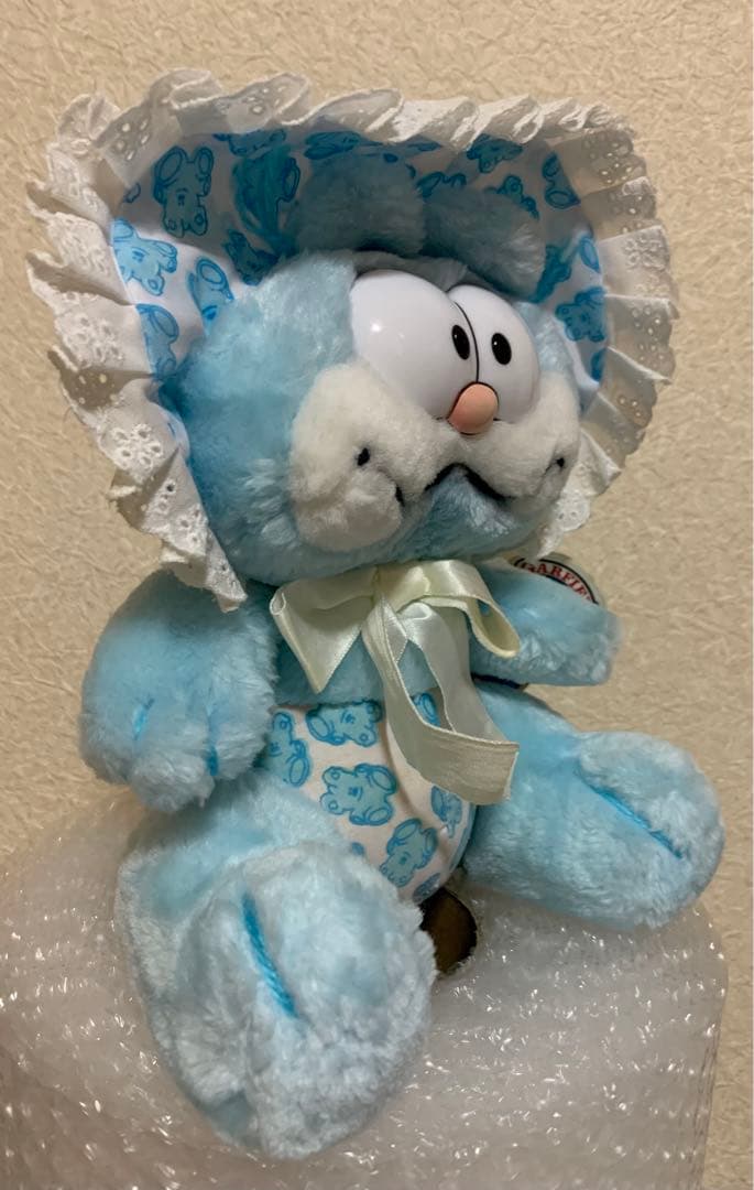 【超希少】昭和レトロ　青い ガーフィールド　ぬいぐるみ　タグ付き　DAKIN製