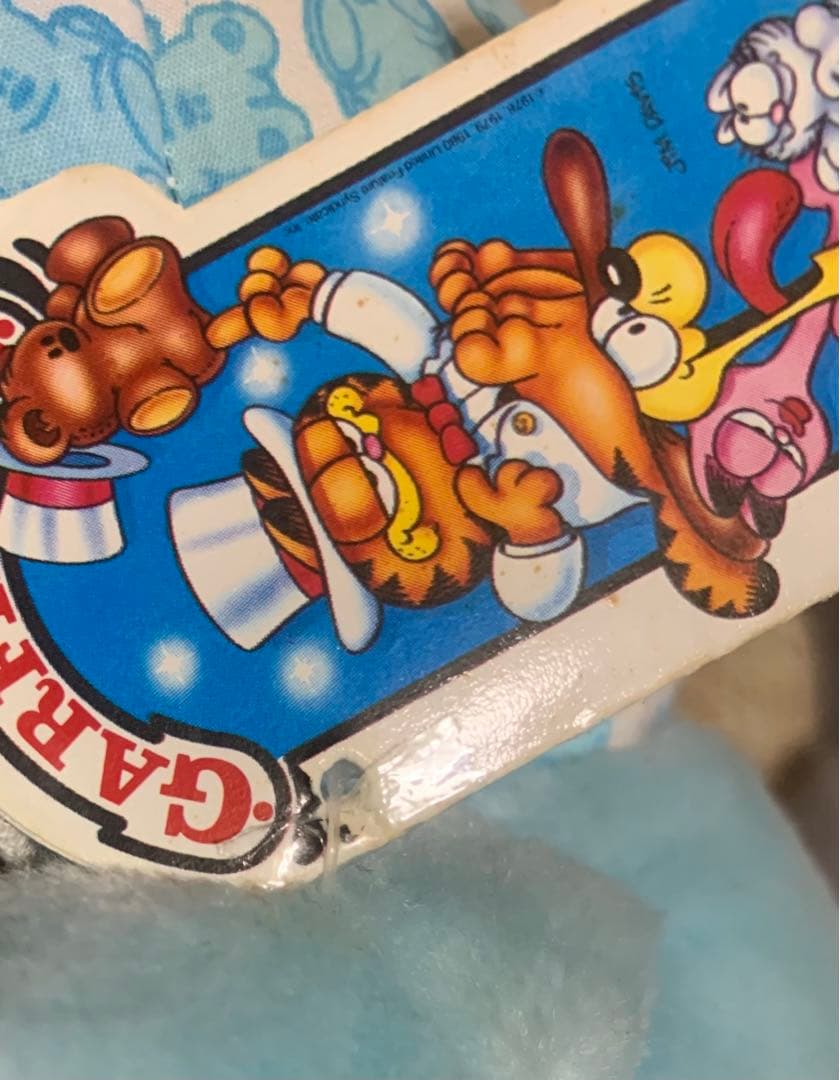 【超希少】昭和レトロ　青い ガーフィールド　ぬいぐるみ　タグ付き　DAKIN製