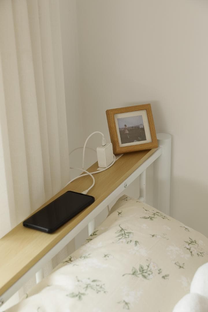 ロフトベッド パイプベッド シングル コンセント付き 高さ170cm White