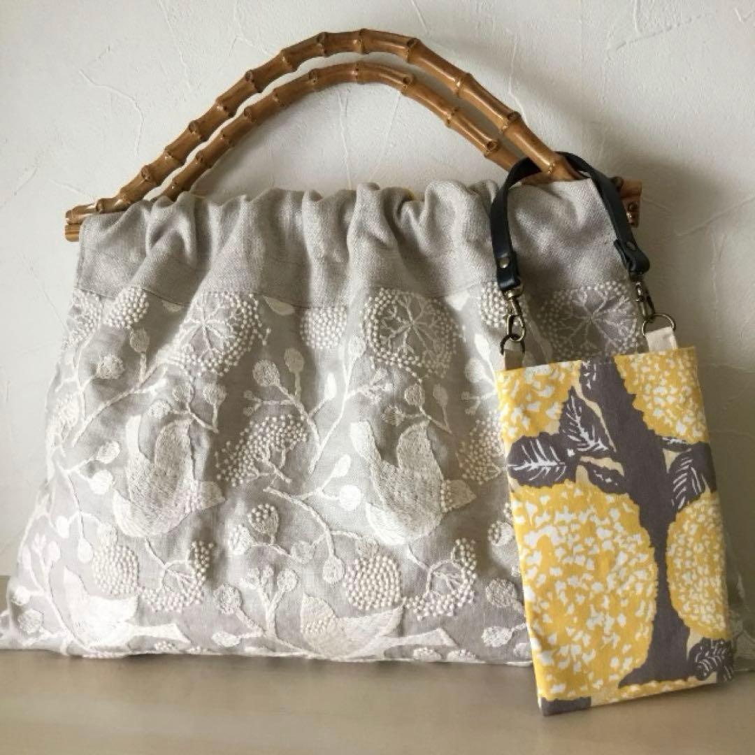ハンドメイドバッグ　bird gardenバッグ