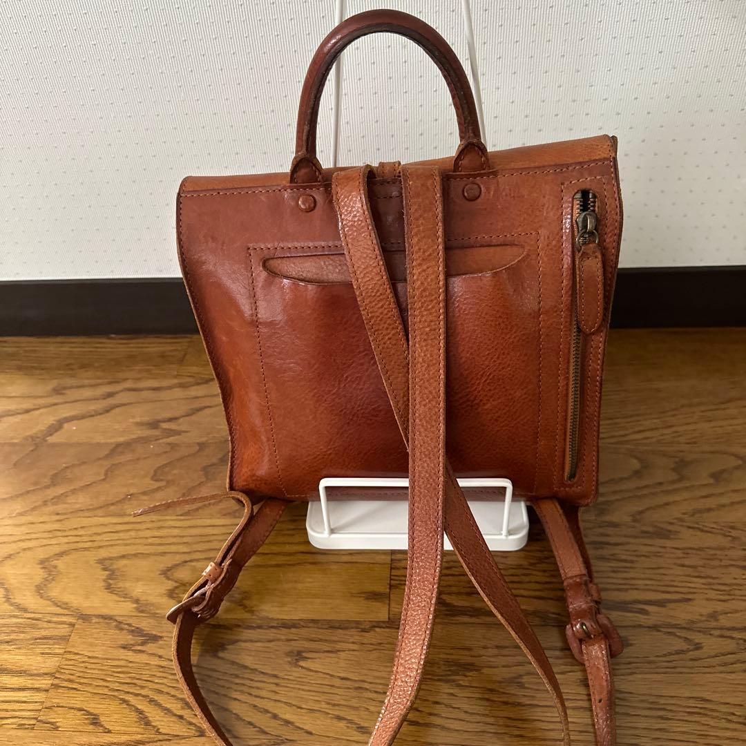 ゲンテン　レザー ハンドル付きリュック