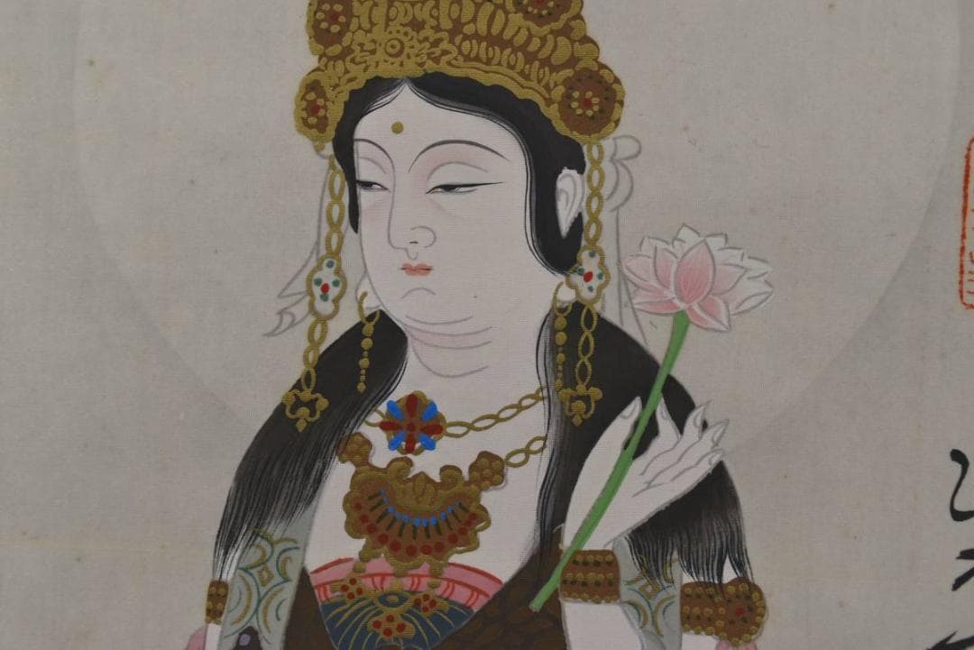西国三十三ヶ所/西国三十三箇所霊場集印肉筆/仏事掛/掛軸/名家伝来/AA-399