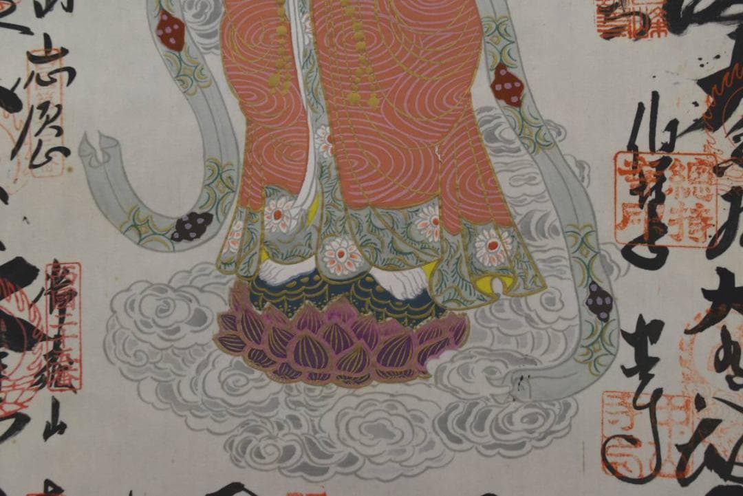 西国三十三ヶ所/西国三十三箇所霊場集印肉筆/仏事掛/掛軸/名家伝来/AA-399