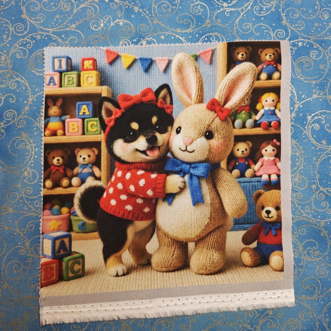 ご確認用　モグモグ　ハンカチ　柴犬さん柄ハンドメイド3/16