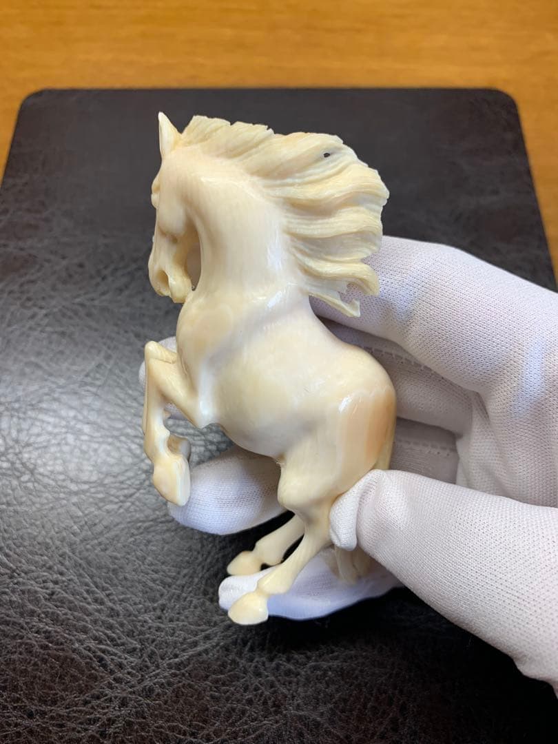 天然素材 馬の彫刻 オブジェ 高級工芸品