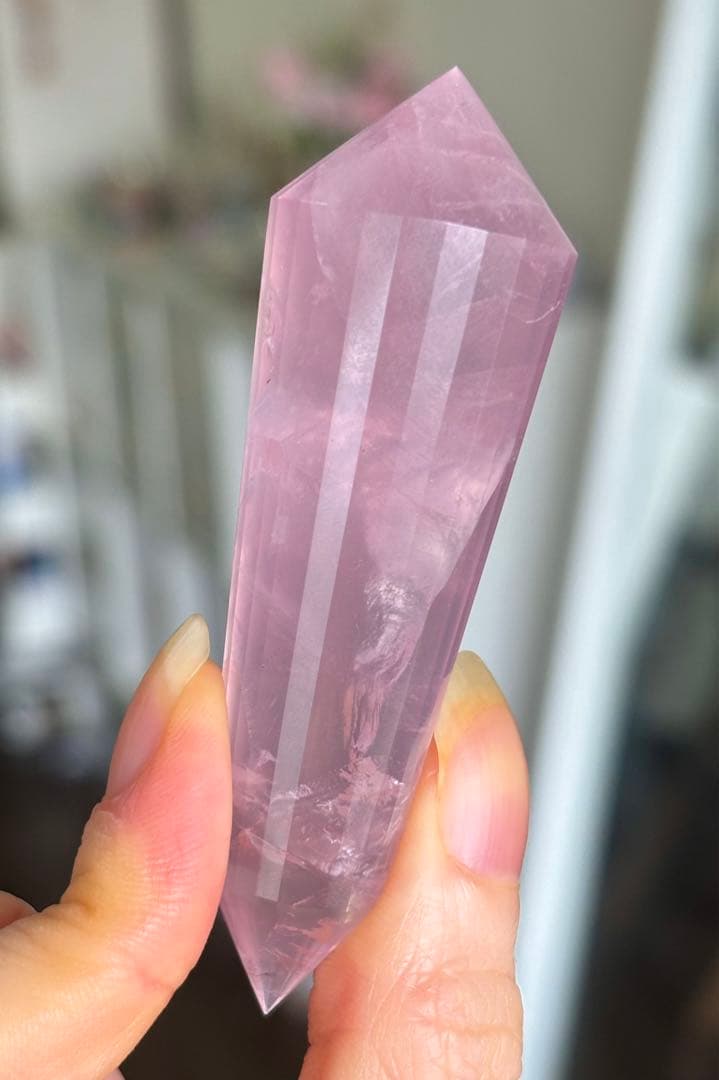 レア　高品質　ローズクォーツ　24面体　ヴォーゲルワンド