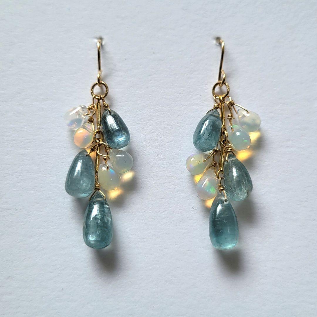 専用 アクアカイヤナイト オパール ピアス