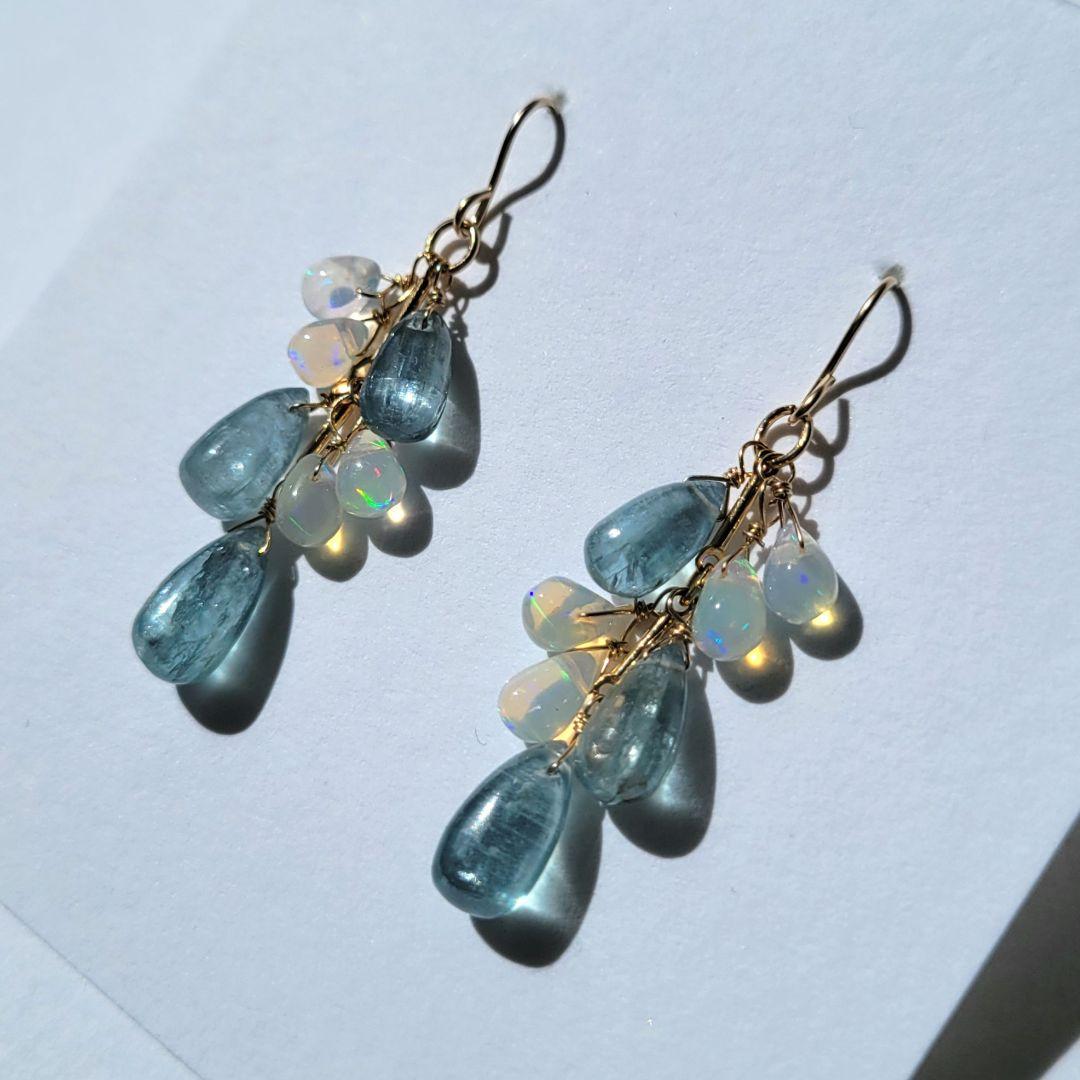 専用 アクアカイヤナイト オパール ピアス