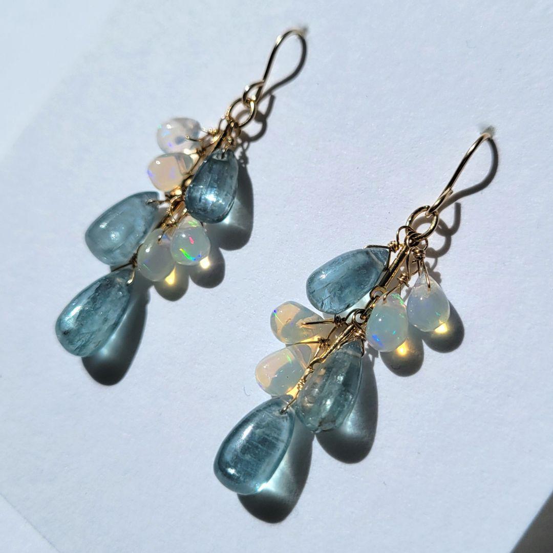 専用 アクアカイヤナイト オパール ピアス