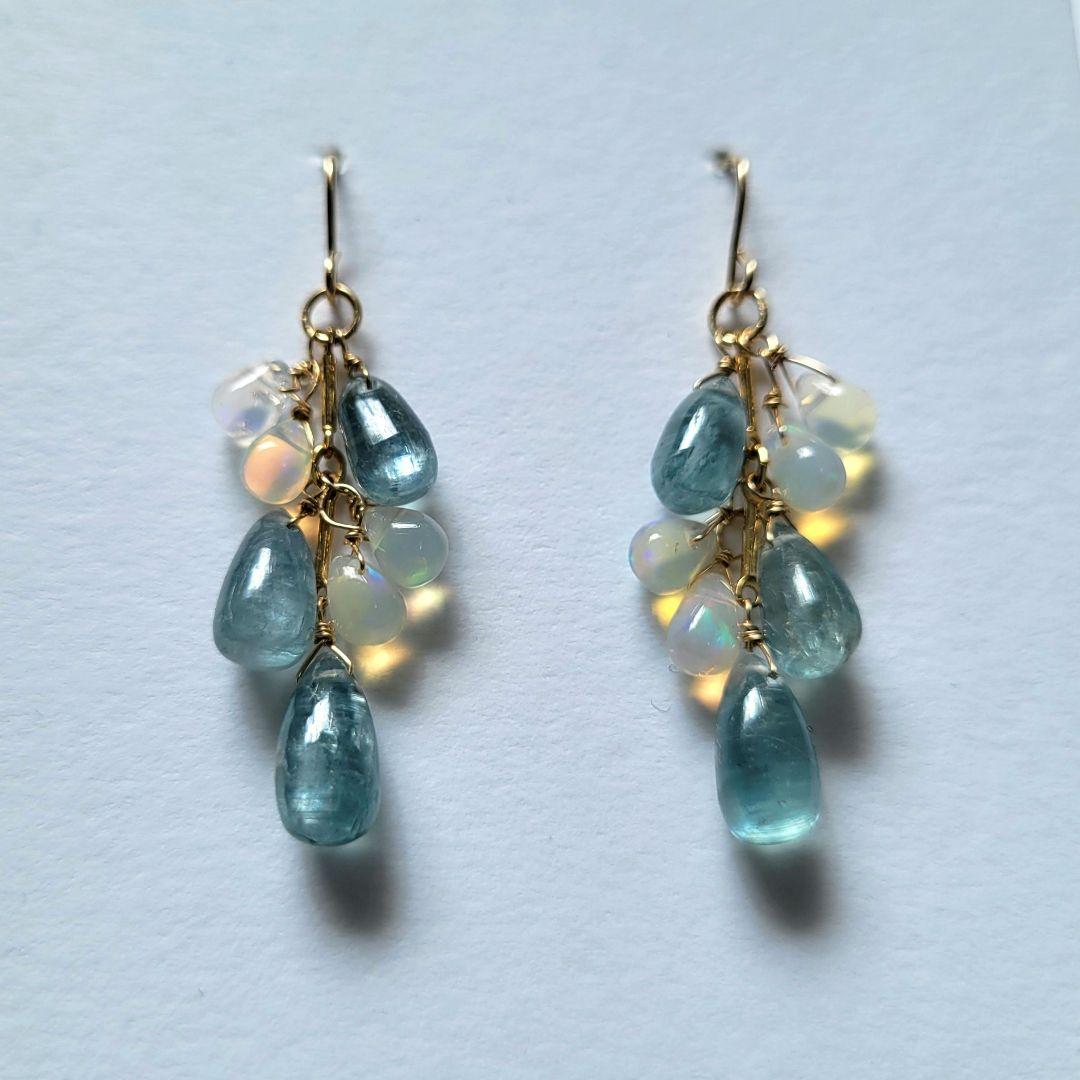 専用 アクアカイヤナイト オパール ピアス