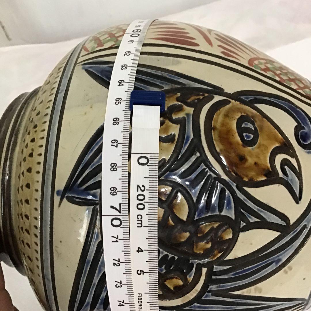 沖縄　壺屋焼　新垣勲氏　特大壺　44cm