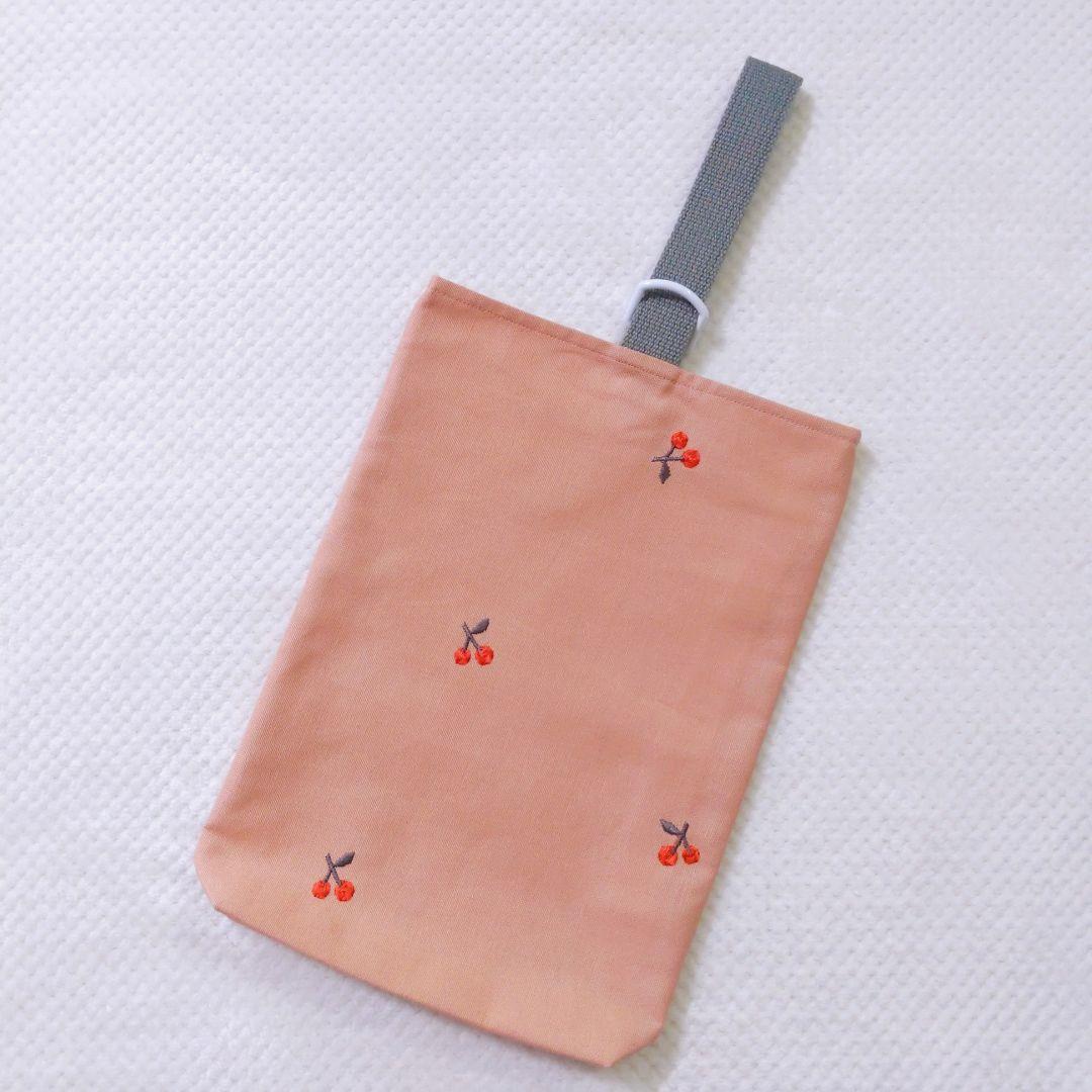 【２点セット】　さくらんぼ　刺繍　レッスンバッグ　シューズバッグ　女の子