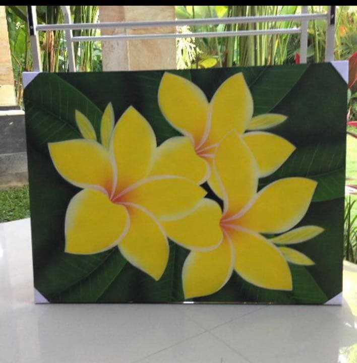プルメリア  絵画　80x60 ハワイアン  リゾート　バリアート