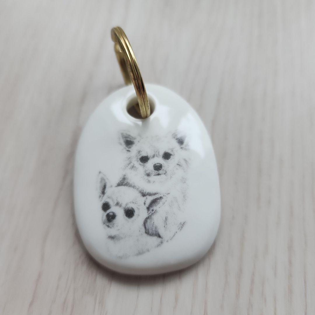 チワワ柄ソルト&ペッパー　ミニ皿ミニカップキーホルダー