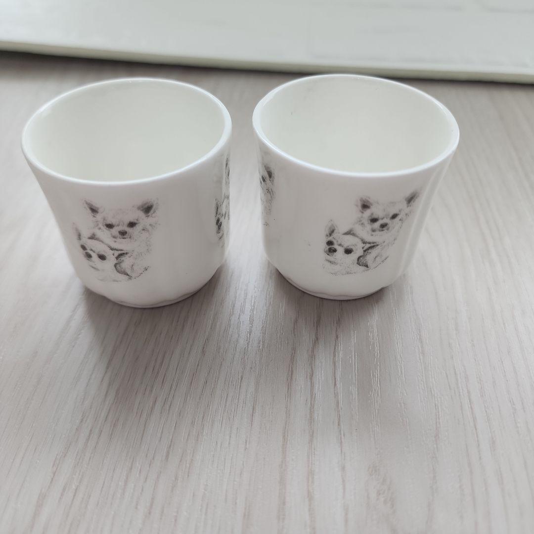 チワワ柄ソルト&ペッパー　ミニ皿ミニカップキーホルダー