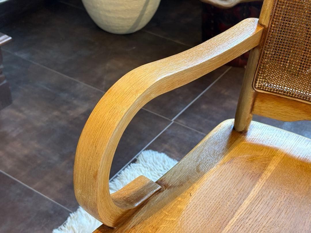 ナラ材　楢材　剥離家具　ストリップド家具　柏木工　アームチェア　ラタン　NZ