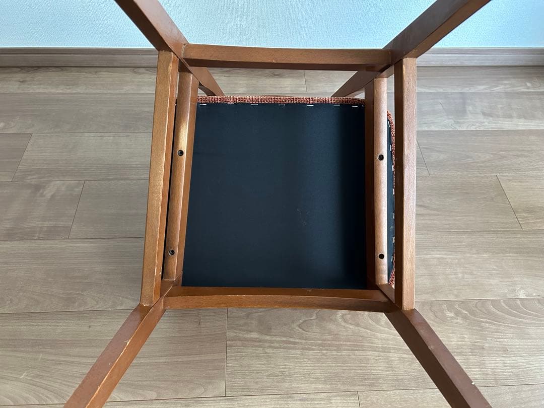 イギリス　ミッドセンチュリー　チェア　背面チーク材　椅子　カフェ　北欧　張替済