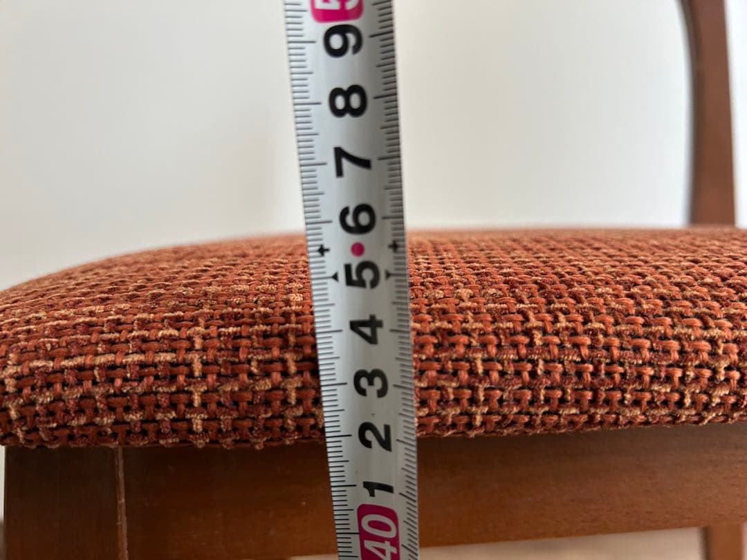 イギリス　ミッドセンチュリー　チェア　背面チーク材　椅子　カフェ　北欧　張替済