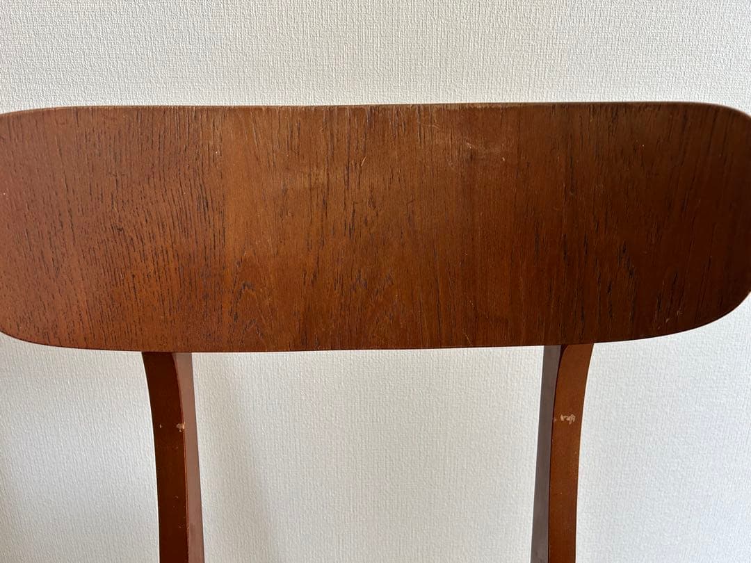 イギリス　ミッドセンチュリー　チェア　背面チーク材　椅子　カフェ　北欧　張替済