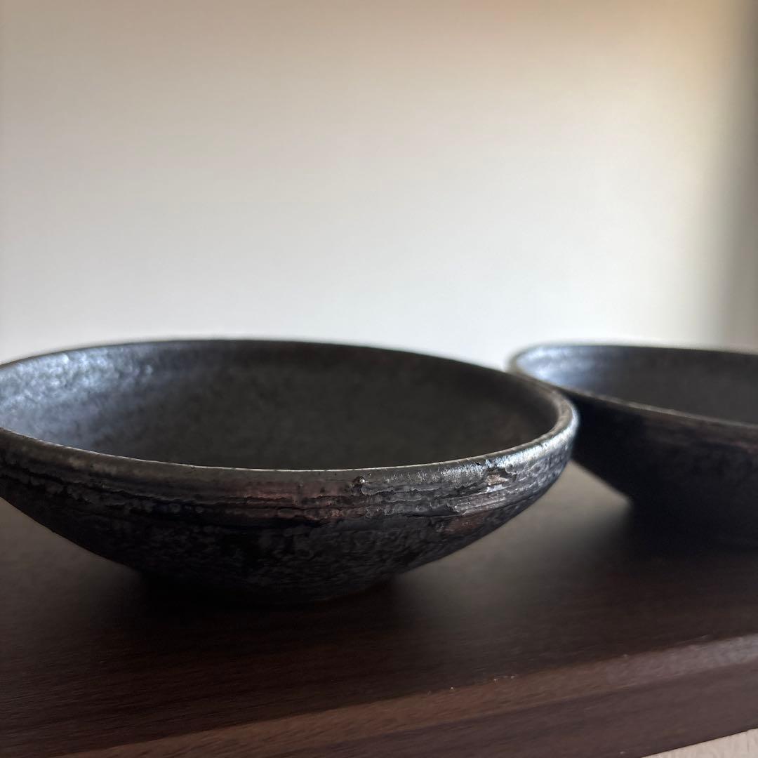 ◻️作家 遠藤素子さん◻️ ひとりおかず鉢　黒釉