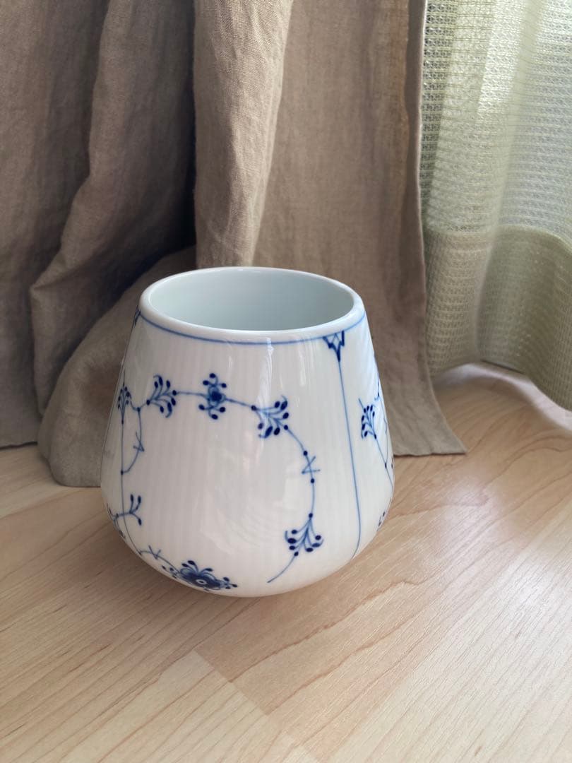 ロイヤルコペンハーゲン　ブルーフルーテッドプレイン　フラワーベース　S