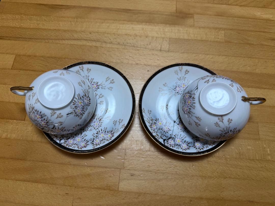 透かし芸者　桜　美品　カップ&ソーサー　2客