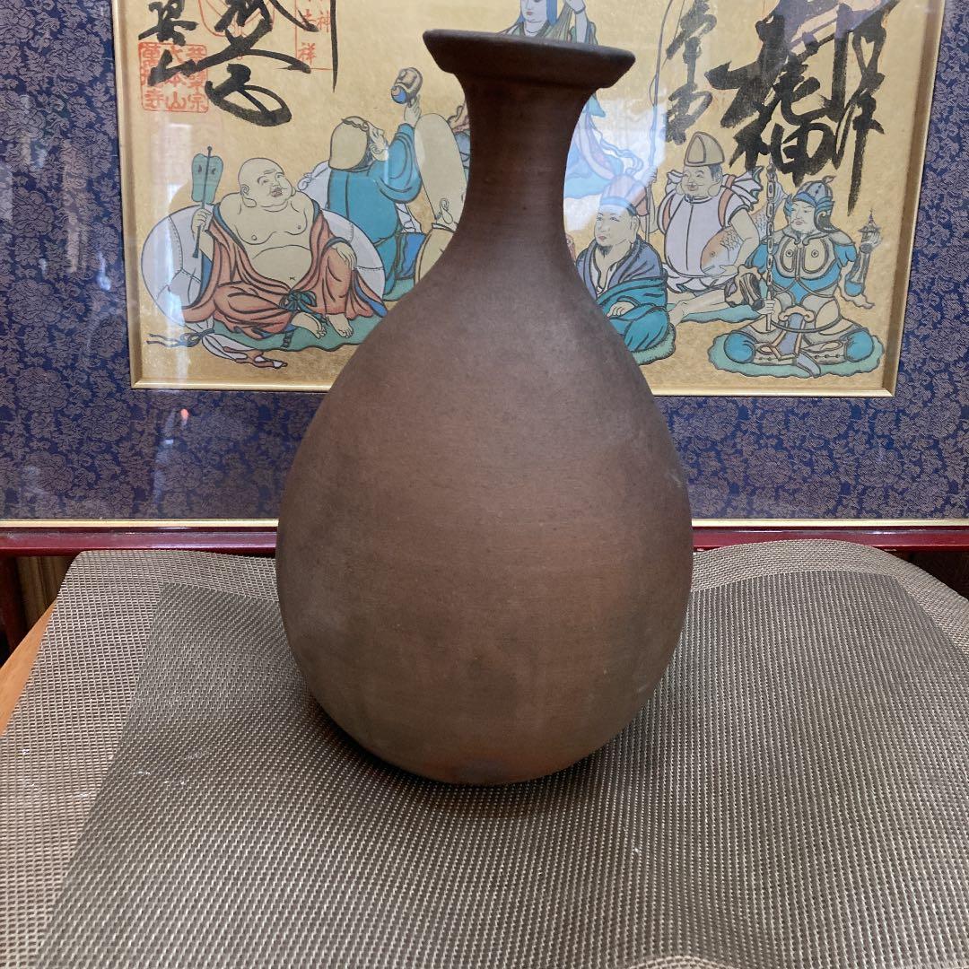 時代備前焼の徳利花入です銘あり❣️